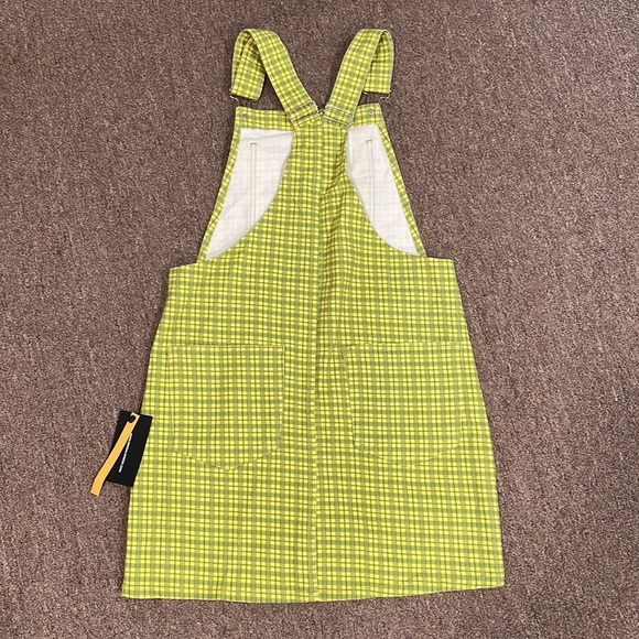 NWT Minga London Lime Green Plaid Dungaree Dress - Picture 6 of 6